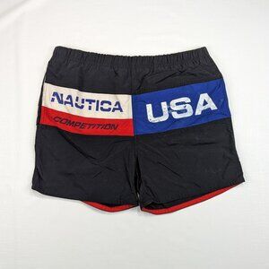 VTG Nautica Competition Bathing Suit Men Small Swim Board 4.5" Shorts Mesh Lined